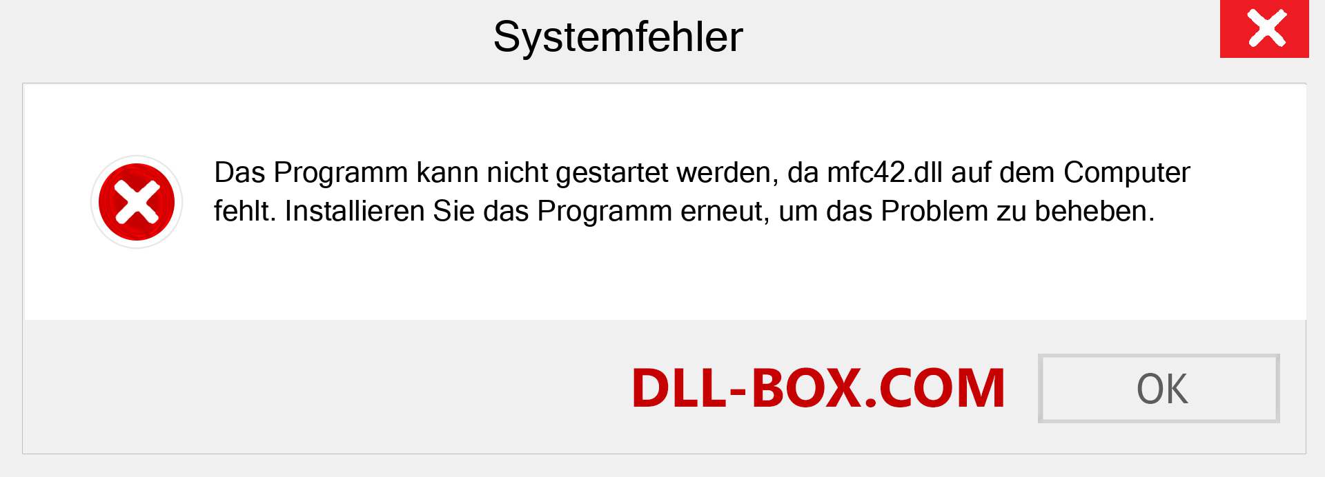 mfc42.dll-Datei fehlt?. Download für Windows 7, 8, 10 - Fix mfc42 dll Missing Error unter Windows, Fotos, Bildern