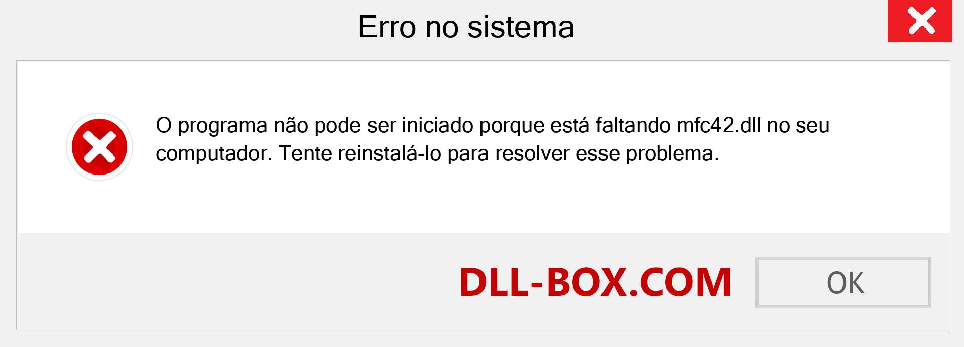 Arquivo mfc42.dll ausente ?. Download para Windows 7, 8, 10 - Correção de erro ausente mfc42 dll no Windows, fotos, imagens